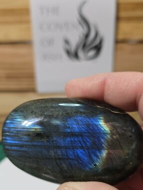 Polished Labradorite Palm Stone - Blue Flash